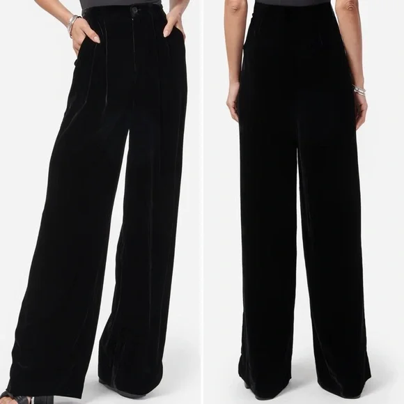 INC International Concepts Petite Velvet Trousers | Black | Size 4P | EUC - Picture 2 of 13